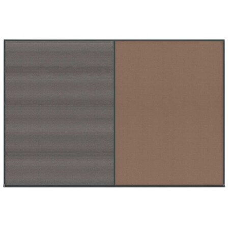 United Visual Products Enclosed Corkboard, 1 Door, 60"x36", 4" Fra UV3403-BRONZE-KEYLIME